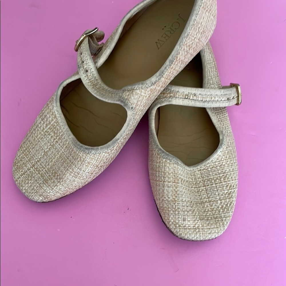 J. Crew Kids Mary Jane Woven Textured Flats. Size 2